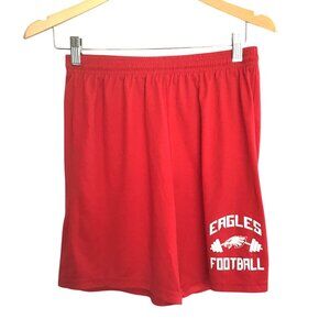 A4- BOY ELASTIC WAIST RED TRAINING SHORTS REGULAR FIT SIZE YOUTH X-LARGE (18-20)